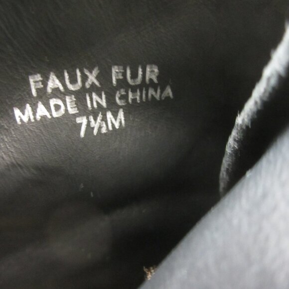 Kate Spade EUC Stasia 7.5 M Women's Black Bootie Wedge Suede Leather Faux Fur - Picture 9 of 11